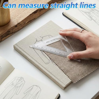 7Pcs Geometry Tool Protractor and Compass Set 12Inch Plastic Ruler