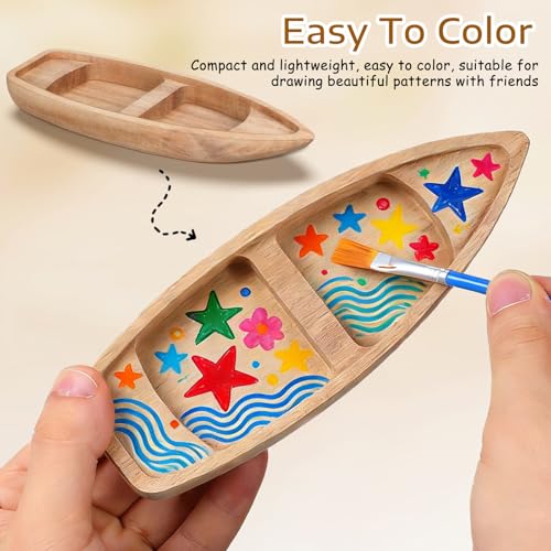Toyvian Wooden Sailboat Model Kit, Unfinished Wood Boat for DIY Crafts