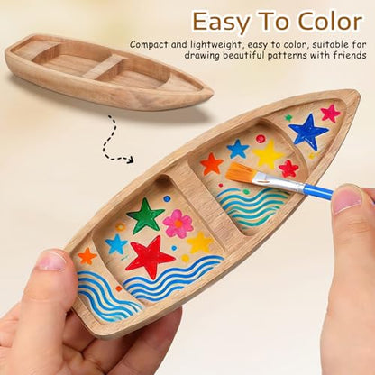 Toyvian Wooden Sailboat Model Kit, Unfinished Wood Boat for DIY Crafts