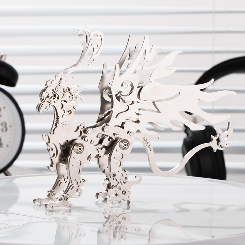 3D Metal Puzzle The Meow Meow Family Cat, Gu Diao Silver - color: Gu Diao Silver