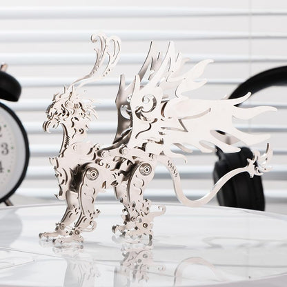3D Metal Puzzle The Meow Meow Family Cat, Gu Diao Silver - color: Gu Diao Silver