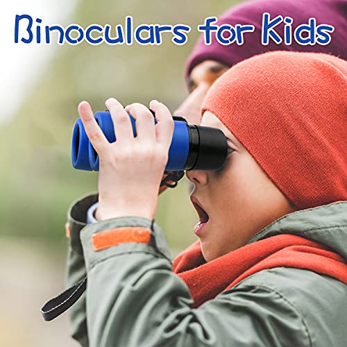 Scotamalone Kids Binoculars Shock Proof Toy Binoculars Set for Age 3-12 Years Old Boys Girls Bird Watching Educational Learning Hunting Hiking Birthday Presents - color: dark blue, size: one pc