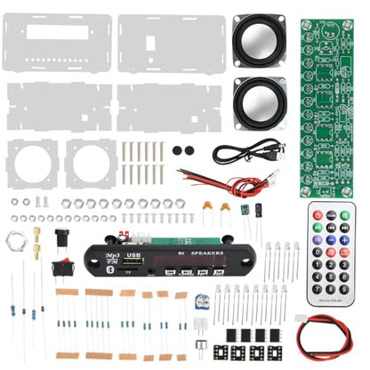 diymore DIY Bluetooth Speaker Kit USB Mini Stereo Amplifier Soldering Kit Radio Soldering Practice Kit,Remote Control,for TF/AUX/Bluetooth/USB Support,for Home and School Education Gifts ﻿