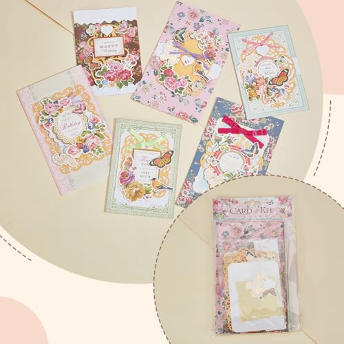 AHANDMAKER Handmade Greeting Card Making Kits, DIY Thank You Card Set Flowers Theme Paper Envelopes Cards Stickers for Christmas Thanksgiving Mother's Day Birthday Gifts Crafts Decorations - size: 3~215x3~125x0.3~1.5mm
