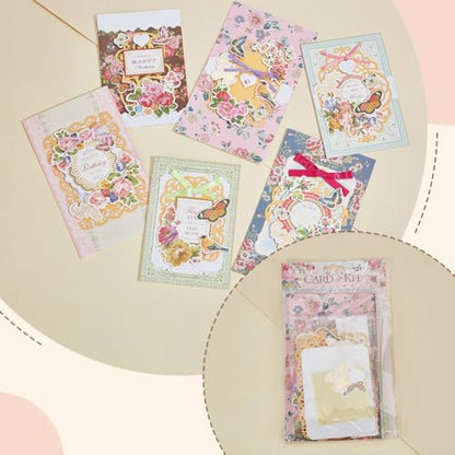 AHANDMAKER Handmade Greeting Card Making Kits, DIY Thank You Card Set Flowers Theme Paper Envelopes Cards Stickers for Christmas Thanksgiving Mother's Day Birthday Gifts Crafts Decorations - size: 3~215x3~125x0.3~1.5mm