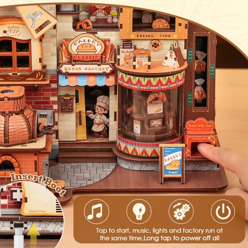 3D Wooden Puzzle for Adults, 576 Pcs Kinetic Mechanical Model Bread Factory