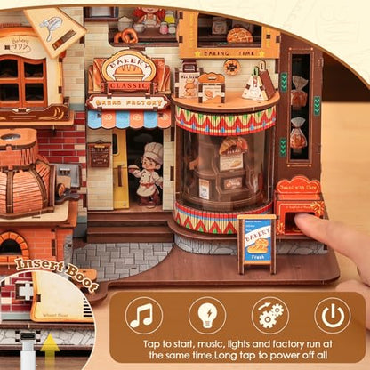 3D Wooden Puzzle for Adults, 576 Pcs Kinetic Mechanical Model Bread Factory