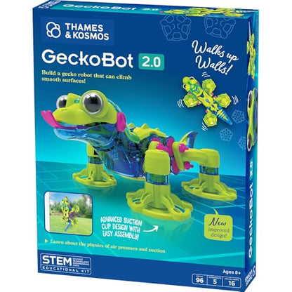 Thames & Kosmos GeckoBot 2.0 STEM Experiment Kit | Build a Wall-Climbing Gecko Robot, Improved Design & Suction Cup Technology, Guided Assembly, Fun & Educational Science Gift for Boys & Girls Ages 8+