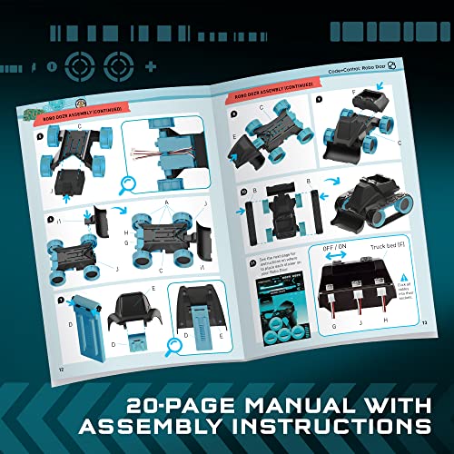Thames & Kosmos Code+Control Robo Dozr Engineering & Robotics Kit | Build & Program a Robotic Bulldozer | Includes LED Lights, Speaker, Motors, Flexible Tracks & More Durable Building Pieces
