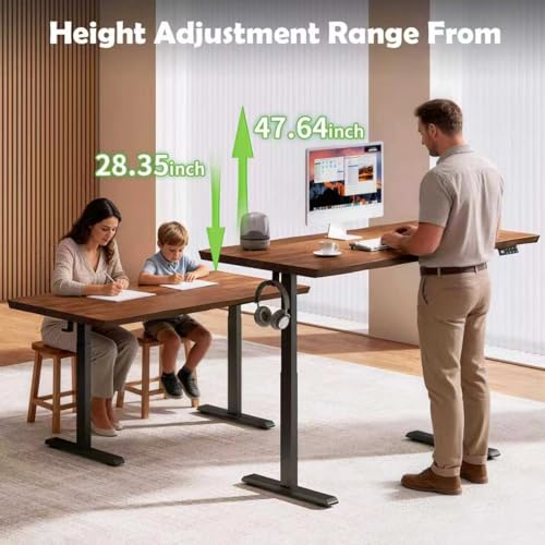 Sihtengxxhongs 47-inch Electric Height-Adjustable Solid Wood Desk, Height Memory Presets, Ergonomic Solid Wood Computer Desk for Home Use, Suitable for Gaming and Home Office Work - size: Adjust-S47