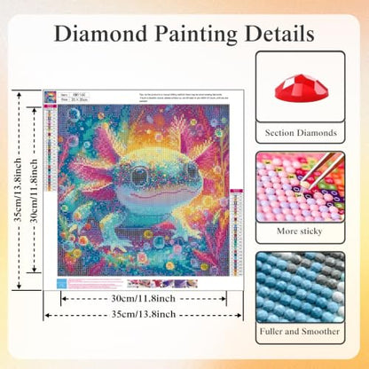 5D Colorful Glittering Axolotl Diamond Art kits for Adults Beginners - color: KM1160-1