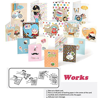 Huralona Greeting Card Making Supplies Envelope Kit Gift Anniversary Craft - color: Green