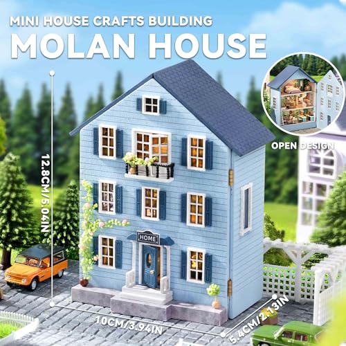 Flever Dollhouse Miniature DIY House Kit Creative Room with Furniture for Romantic Valentine's Gift (Molan House) - color: Molan House