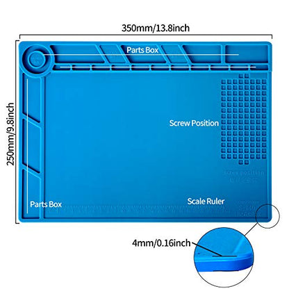 Kaisiking Magnetic Soldering Mat for Electronics Repair, 13.8 x 9.8 inch - color: 140 Soldering Mat Kit