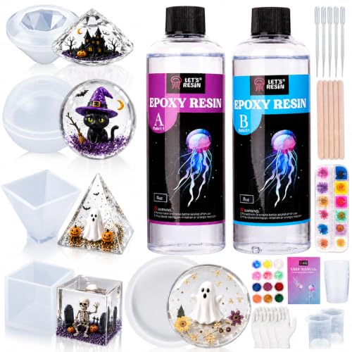LET'S RESIN 16oz Epoxy Resin Kits and Molds Complete Set for Beginners