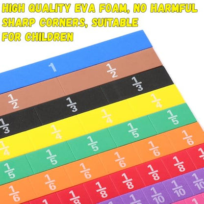 Sayglossy 6 Sets Fraction Tiles Set for Math Classroom Fractions Manipulatives Math Manipulatives for Home School Supplies - style: Tiles