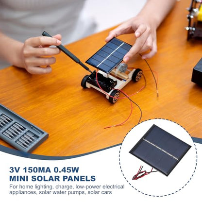 MECCANIXITY 5 Pcs 3V 0.45W 150mA Mini Solar Panels, Small Polycrystalline Solar Cell Panel with 2 Cable for DIY Electric Toy Materials Kits Charger, 60mm x 55mm - style: 3V 0.45W 150mA