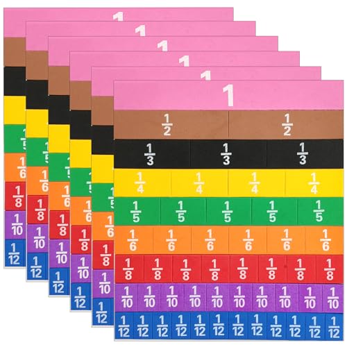 Plastic Rainbow Fraction Tiles, Rainbow Montessori Math Materials, Fraction Set for Math Classroom Fractions Manipulatives Math Manipulatives for Home School Supplies