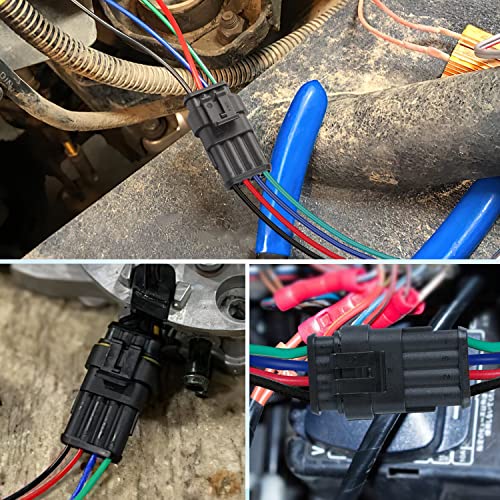 Nilight 10 Pack 4Pin Electrical Wire Connectors Male and Female Plug Socket - size: 4Pin Wire Harness 10Sets