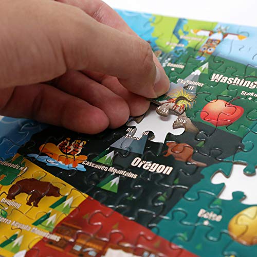 Think2Master Colorful United States Map 1000 Pieces Jigsaw Puzzle for 13+, Seniors, Adults & Families. Great Educational Gift for Interest in the USA Map. Size: 26.8” X 18.9” - style: Map of USA