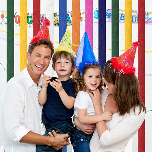 Crepe Paper Streamers 8 Rolls, 10 x 98Inch 8 Memphis Colors - color: Memphis