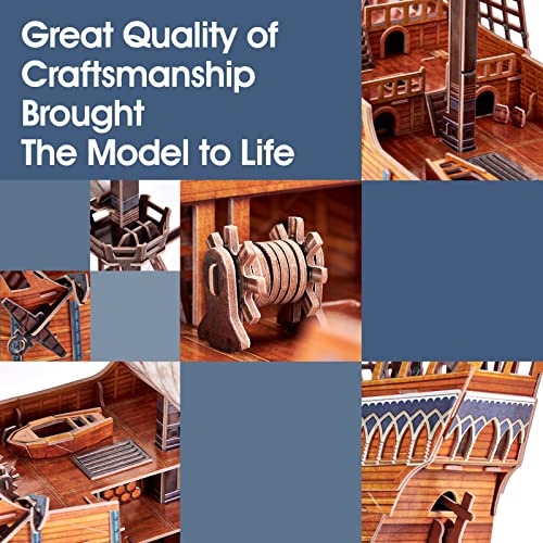 CubicFun 3D Puzzles for Adults Santa Maria Ship Model Spanish Vessel Puzzles for Adults and Kids, Desk Decor Building Kits Brain Teaser Hobby Gifts for Women and Men, 204 Pieces