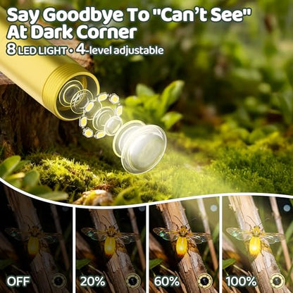 Kids Dinosaur Borescope Snake Camera with Light - color: Green