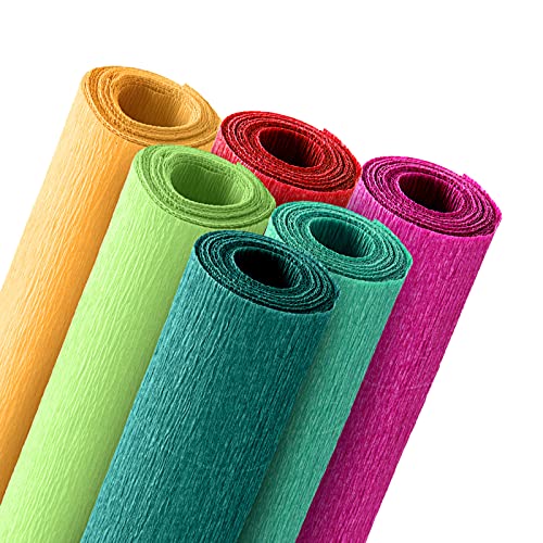 Chrisfall 12 Rolls Crepe Paper Streamers, 8 Feet X 10 Inch, Elegant Colors - color: Elegant Colors