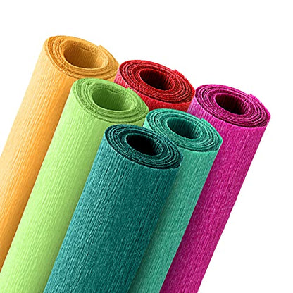 Chrisfall 12 Rolls Crepe Paper Streamers, 8 Feet X 10 Inch, Elegant Colors - color: Elegant Colors