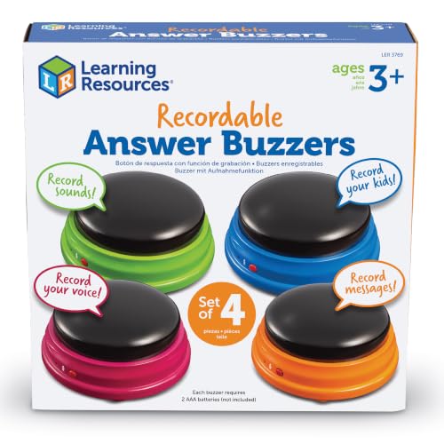 Learning Resources Recordable Answer Buzzers, Set of 4
