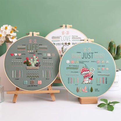 COCOMOX Embroidery Kit for Beginners Adults, Needlepoint Cross Stitch Kits - color: Simple pattern