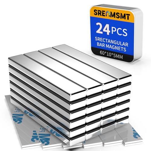 Powerful Neodymium Bar Magnets, 24 Pack N52 Heavy Duty Magnet, 60x10x5mm - size: 60x10x5 mm, style: 24 Pack