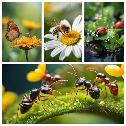 Leking Bug Catcher Kit for Kids 5 Pcs, Kids Outdoor Explorer Kit with Butterfly Net, Insect Observation Cage, Tweezers and Magnifying Glass, STEM Learning Bug Catching Set for Toddler Age 3-12