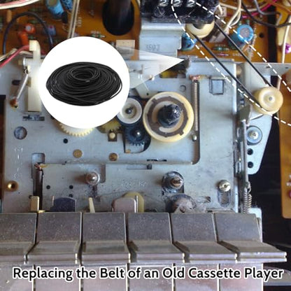 100 Pcs Recorder Rubber Belts Cassette Recorder Repair Maintenance Mix Flat Cassette Tape Machine Rubber Belts 40-135 mm Cassette Recorder Belts for DVD CD LD VCR Repeater Drives 1mm Width