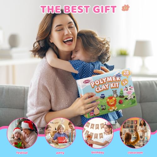 Funtopia Polymer Clay Kit, 34 Colors Modeling Clay for Kids Adults
