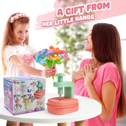 Flower Bouquet Craft Kit, DIY Flower-Making Crafts Toys for Kids Ages 4-8 - color: DIY Flower Set