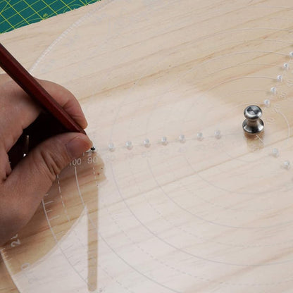 12" / 300mm Round Center Finder Tool Compass Acrylic with Centering Needle for Irregular Shapes, Drawing Circles on Wood, Poster Board, Plastic, Measuring Tools for Wood Lathe, Woodworking, Carpenter