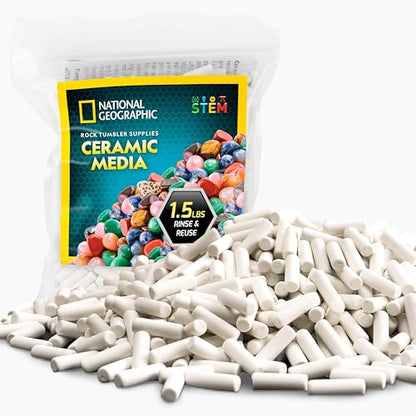 National Geographic Ceramic Media for Rock Tumbling 1.5 Lb. Refill - style: Ceramic Filler