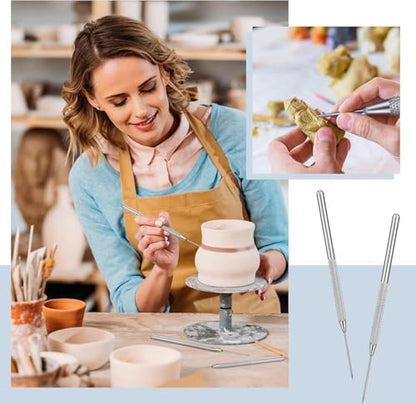 Outus 12 Pieces Clay Needle Tools, Ceramic Detail Modeling Kit