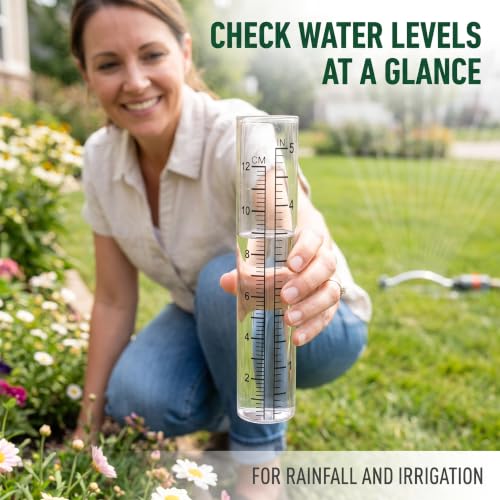 14cm Total Length Clear Rain Gauge Rain Gauge Measures Sprinkler for Yard Garden Outdoor Home Rain Gauges Accessories Drip Irrigation Kit with Timer for Raised Bed Gardening Rain Gauges Outdoor Décor