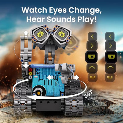 Sillbird Building Robot Kit STEM Gifts for Kids 8-13 with Remote Control - color: Gray-blue