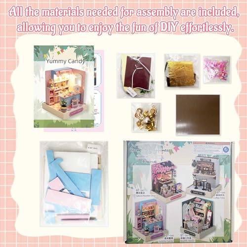 Flever Dollhouse Miniature DIY House Kit Creative Room with Furniture for Romantic Valentine's Gift (Yummy Candy) - color: Yummy Candy