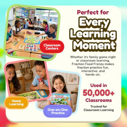 The Fidget Game Fraction Food Frenzy, Fractions Game for Kids, Grades 1-3