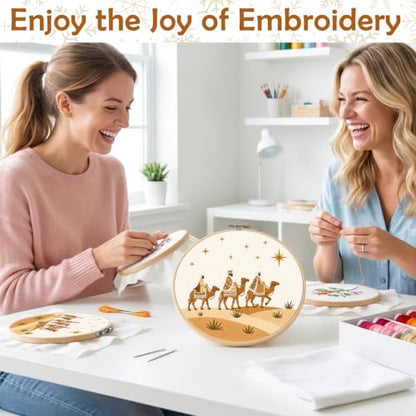 Nuberlic Embroidery Kit for Beginners, Three Wise Men Christmas Scene - color: Christian