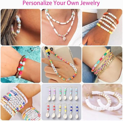 20,000 Pcs Clay Beads Bracelet Making Kit, 120 Colors 6 Boxes Polymer Beads Spacer Heishi Beads & Jewelry Kit with Pendant Charms Elastic Strings, Crafts Gift for Kids Adults - color: Classic 120 Colors