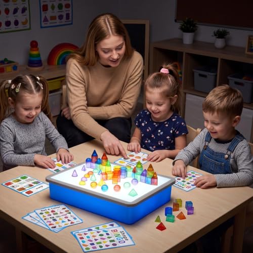 100 Pcs 3D Shapes for Teaching - Light Table Toys