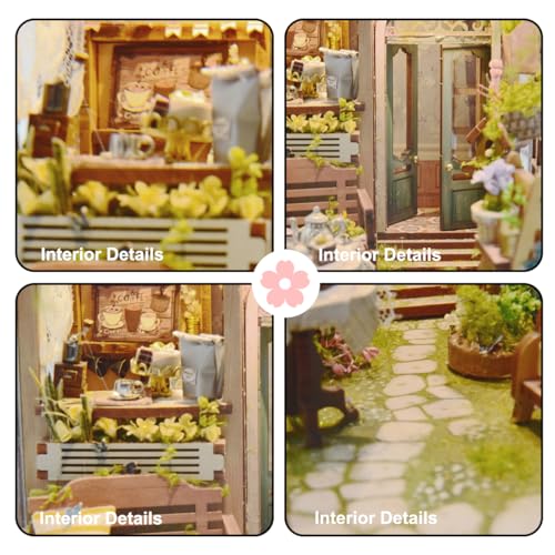 3D Book Nook Flower House Kit DIY Wooden Puzzle- Sylvia Garden - color: Sylvia Garden