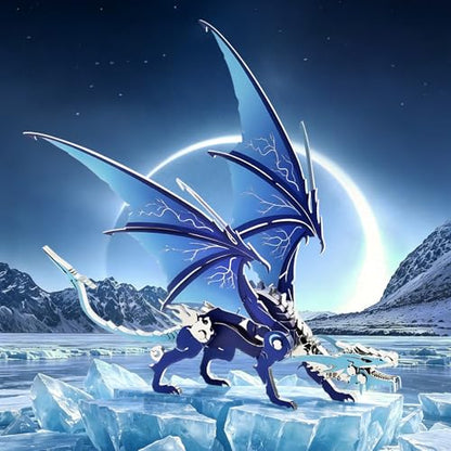 3D Metal Model Kits Ice Dragon Art Craft Gifts Toys for Adult - color: A3-ice Dragon