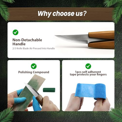 TEKCHIC Wood Carving Kit for Beginners Whittling Knife Kit - color: Dolphin Wood Carving Kit