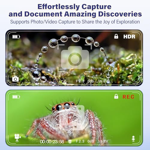 Microscope for Kids with Bug Catcher, 1080P HD Digital Handheld Portable Kids Microscope, 2 in 1 STEM Science Educational Learning Kit Christmas Birthday Gifts Toys for 3-15 Boys & Girls (Blue) - color: Bug Catcher & Microscope Kits Blue